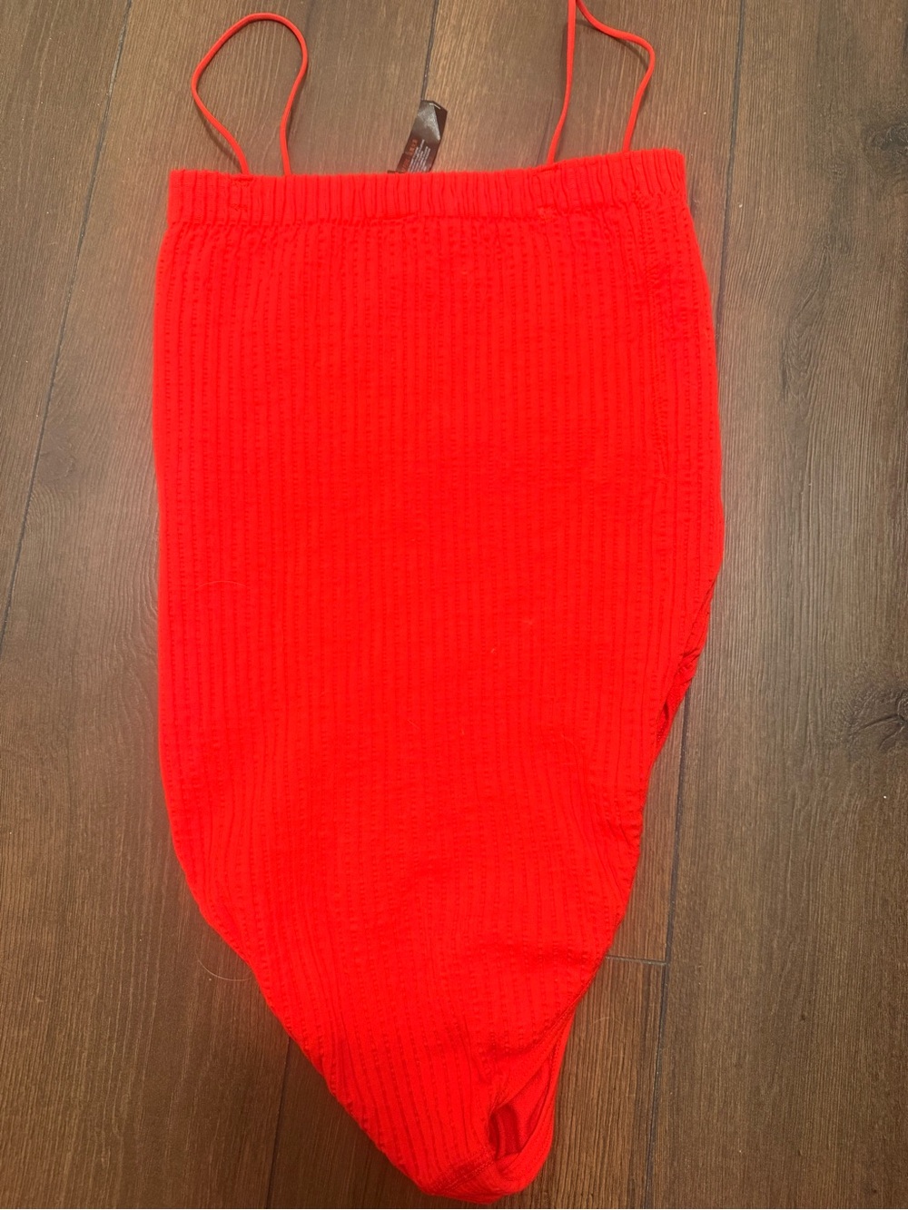 Out From Under Red Ribbed One-Piece Swimsuit - Picture 2 of 5